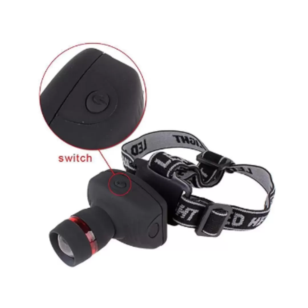 Linterna Frontal LED de 3W con Zoom - Ideal para Aventuras al Aire Libre